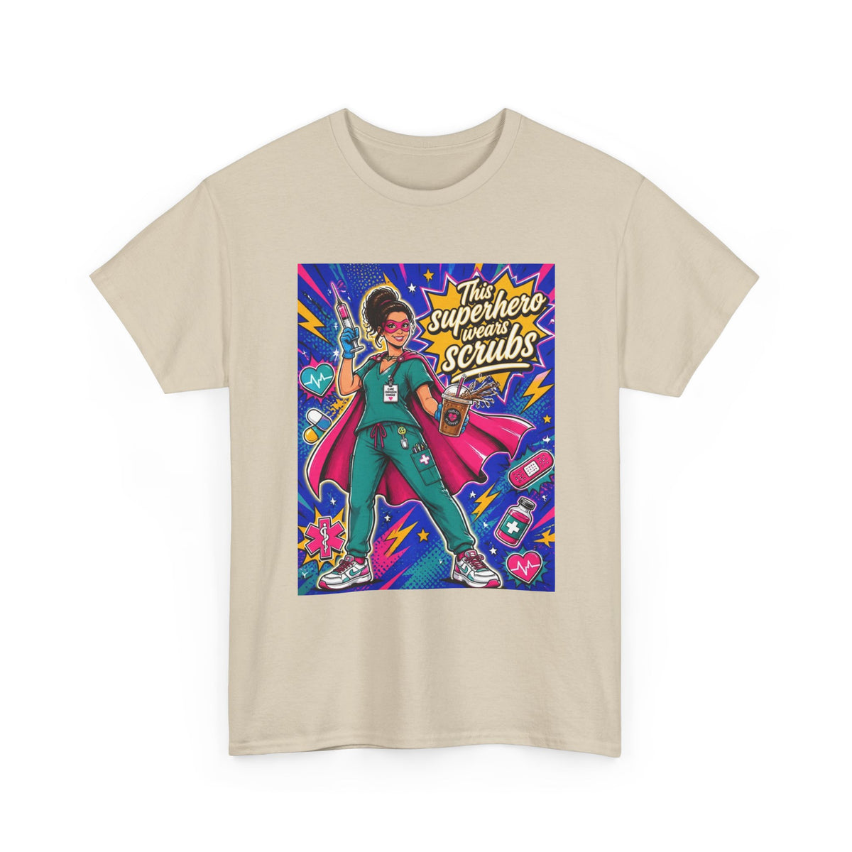 Superhero Scrubs Tee — "This Superhero Wears Scrubs" Nurse Medical Appreciation T-Shirt