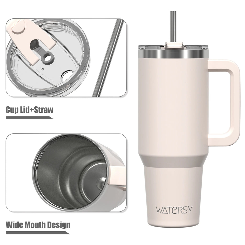 WATERSY 20oz/30oz/40oz Tumbler with Handle & Straw Large Capacity