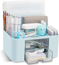 Stackable Desk Organizer with Drawers Blue